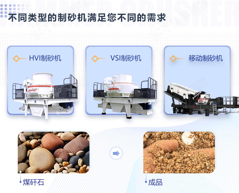 多種類型下的碎石粉砂機設(shè)備